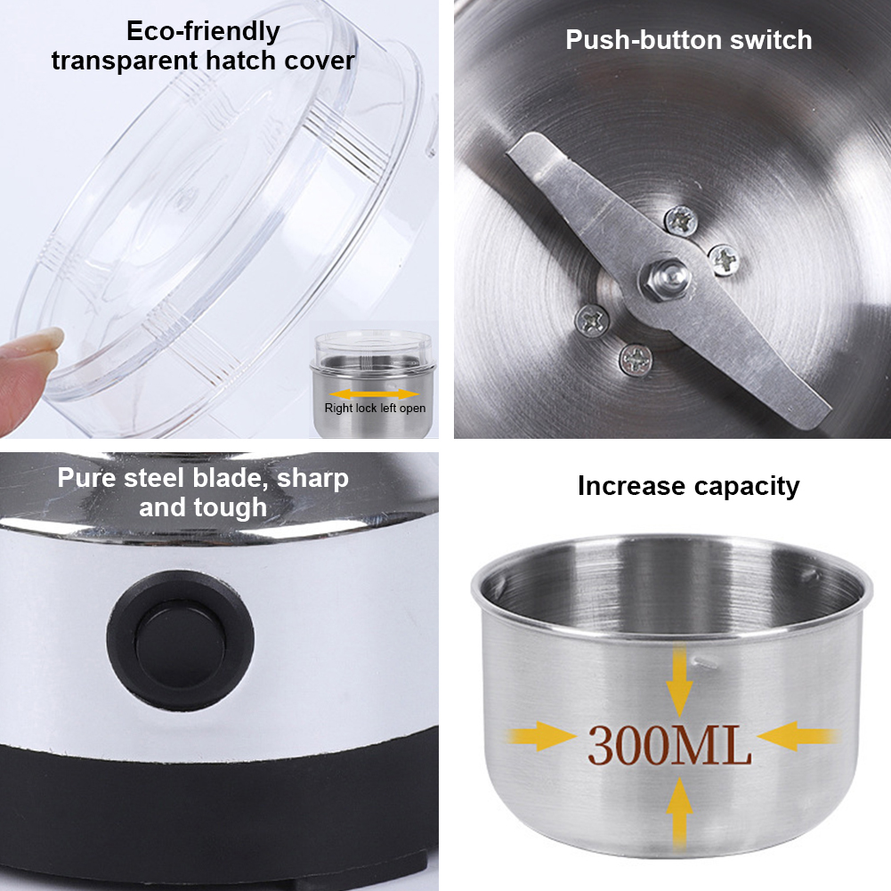 Coffee Bean Grinder Electric - Электрическая кофемолка из нержавеющей стали, мельница